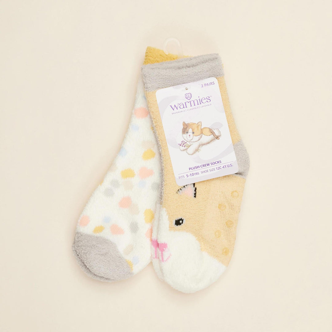 Warmies® Kids Marshmallow Calico Cat Crew Socks