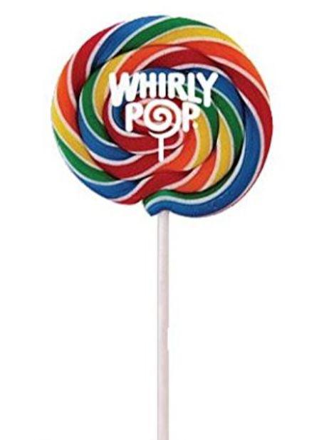 Whirly Pops Swirled Rainbow Colored Lollipop