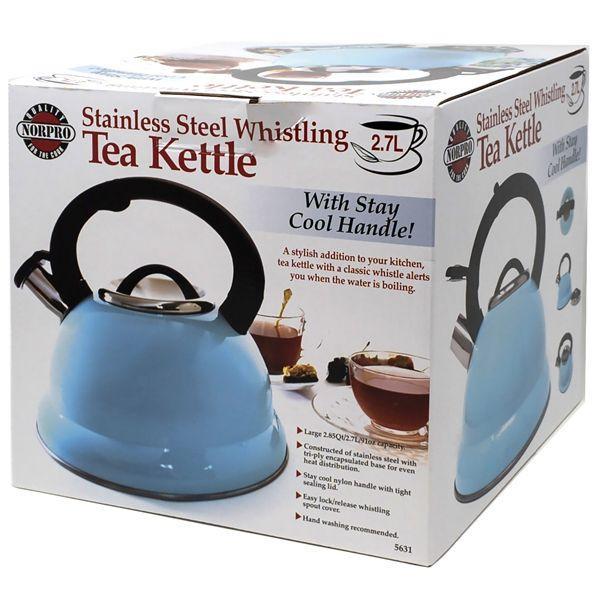 Whistling Blue Tea Kettle Stainless Steel Whistling Blue Tea Kettle Stainless Steel