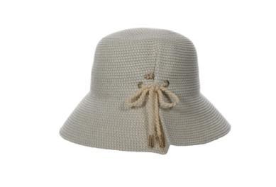 Edwina Bucket Hat with Rope Trim White