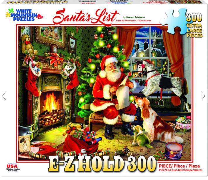 White Mountain EZ-Hold Jigsaw Puzzle | Santa's List Christmas 300 Piece White Mountain EZ-Hold Jigsaw Puzzle | Santa's List Christmas 300 Piece