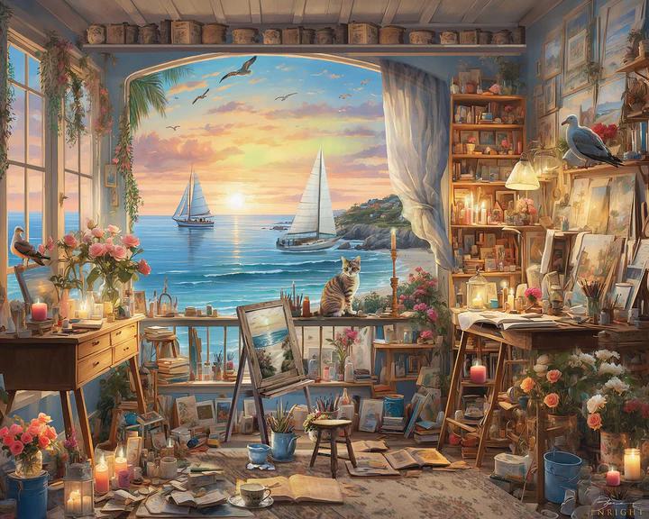 White Mountain Jigsaw Puzzle | Art Studio 1000 Piece White Mountain Jigsaw Puzzle | Art Studio 1000 Piece