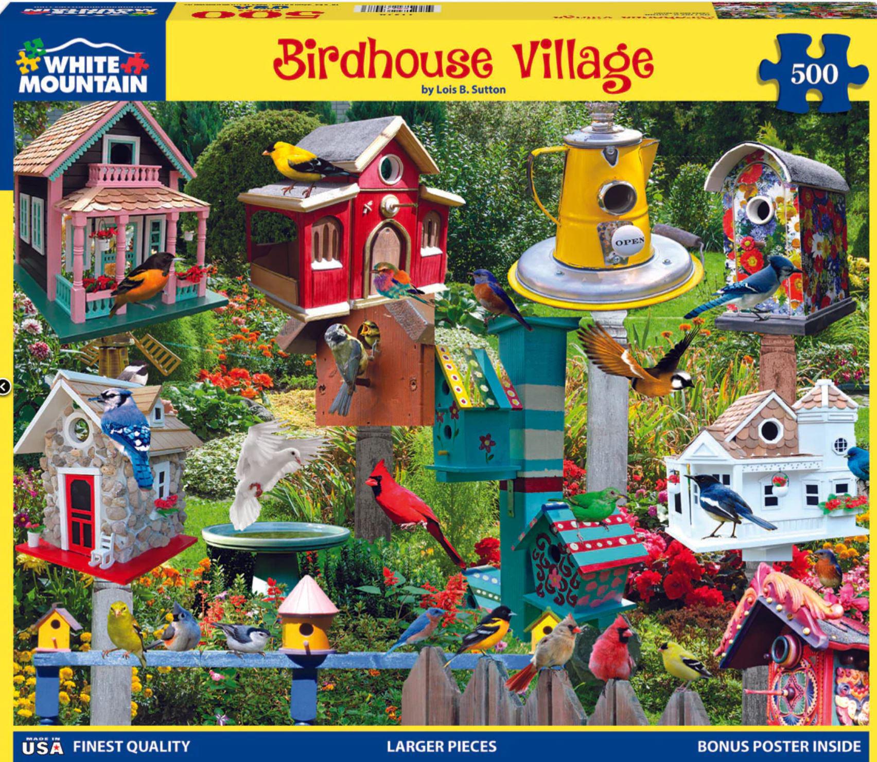 White Mountain Jigsaw Puzzle | Birdhouse Village 500 Piece