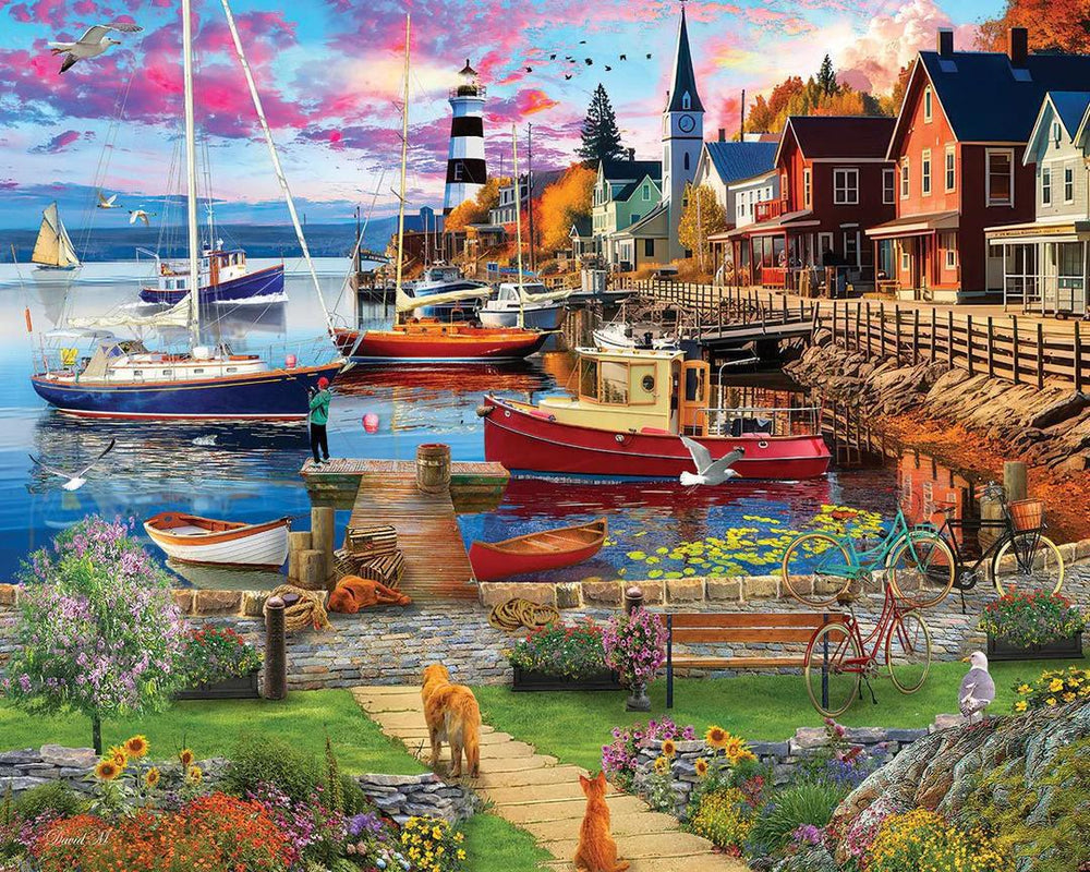 White Mountain Jigsaw Puzzle | Boat Harbor 1000 Piece White Mountain Jigsaw Puzzle | Boat Harbor 1000 Piece