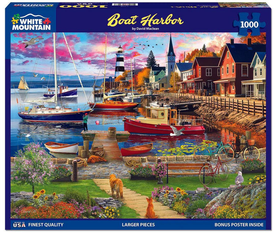 White Mountain Jigsaw Puzzle | Boat Harbor 1000 Piece White Mountain Jigsaw Puzzle | Boat Harbor 1000 Piece