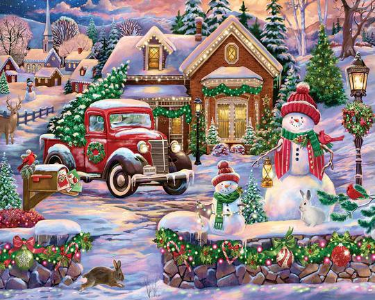 White Mountain  Jigsaw Puzzle | Bringing Home The Tree White Mountain  Jigsaw Puzzle | Bringing Home The Tree