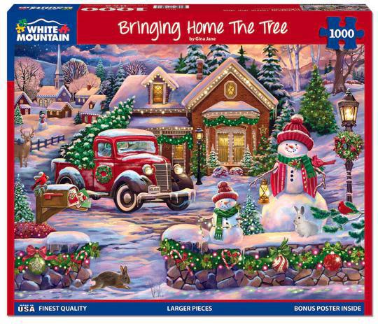 White Mountain  Jigsaw Puzzle | Bringing Home The Tree White Mountain  Jigsaw Puzzle | Bringing Home The Tree