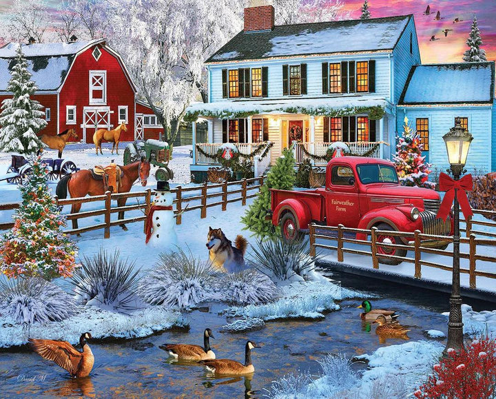 White Mountain Jigsaw Puzzle | Christmas on the Farm 1000 Piece White Mountain Jigsaw Puzzle | Christmas on the Farm 1000 Piece