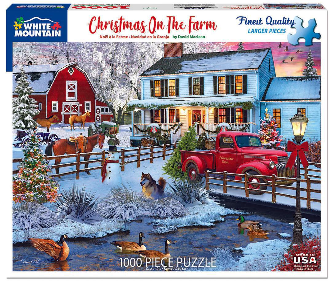 White Mountain Jigsaw Puzzle | Christmas on the Farm 1000 Piece White Mountain Jigsaw Puzzle | Christmas on the Farm 1000 Piece