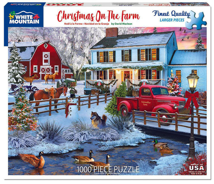 White Mountain Jigsaw Puzzle | Christmas on the Farm 1000 Piece White Mountain Jigsaw Puzzle | Christmas on the Farm 1000 Piece