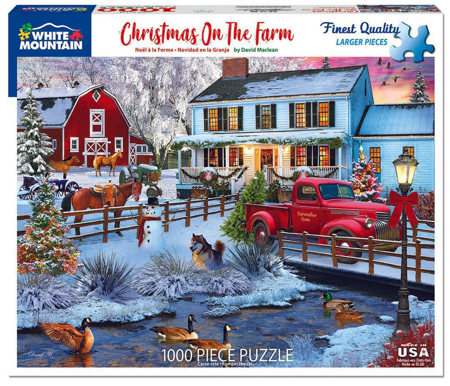 White Mountain Jigsaw Puzzle | Christmas on the Farm 1000 Piece White Mountain Jigsaw Puzzle | Christmas on the Farm 1000 Piece