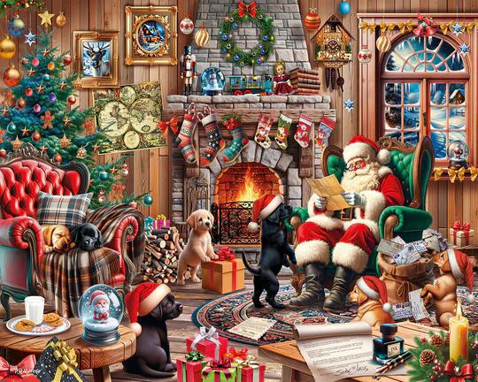 White Mountain  Jigsaw Puzzle | Christmas Puppies White Mountain  Jigsaw Puzzle | Christmas Puppies