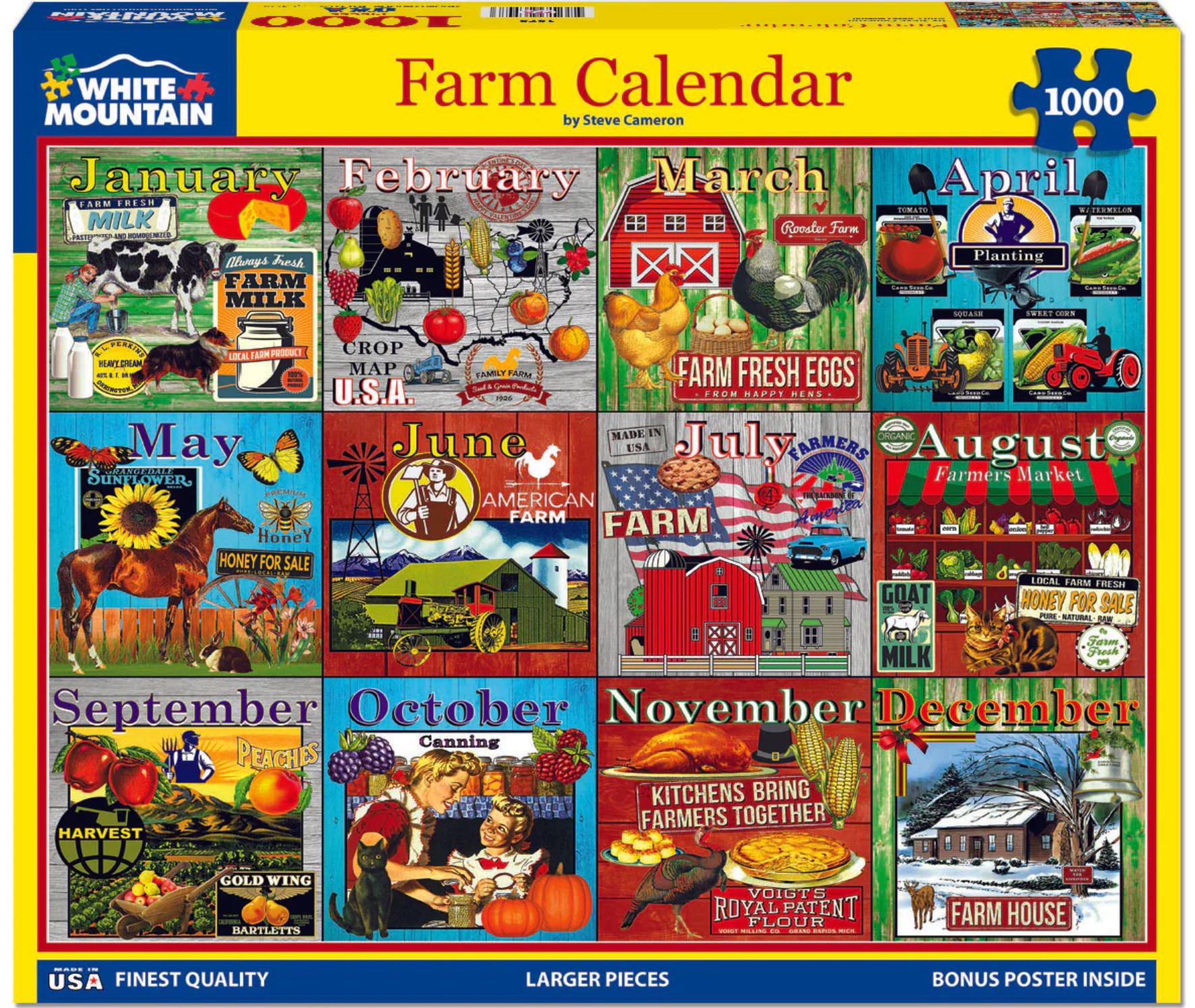White Mountain Jigsaw Puzzle | Farm Calendar 1000 Piece