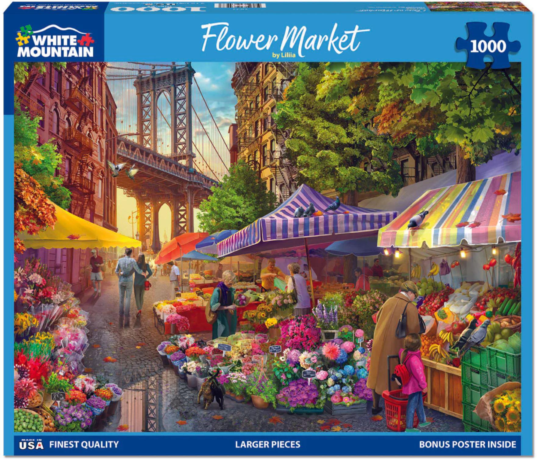 White Mountain Jigsaw Puzzle | Flower Market 1000 Piece