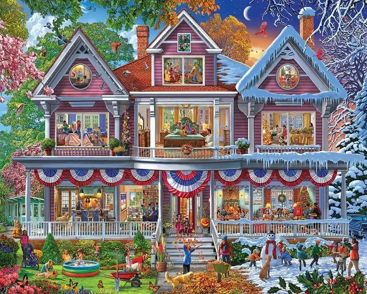 White Mountain  Jigsaw Puzzle | Four Season House White Mountain  Jigsaw Puzzle | Four Season House