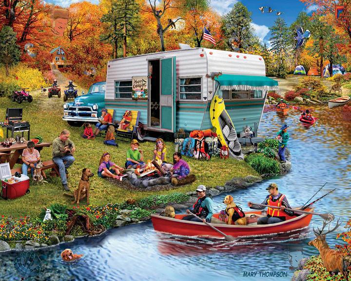 White Mountain Jigsaw Puzzle | Happy Camping-Seek & Find 1000 Piece White Mountain Jigsaw Puzzle | Happy Camping-Seek & Find 1000 Piece