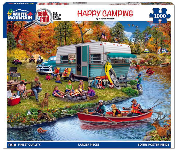 White Mountain Jigsaw Puzzle | Happy Camping-Seek & Find 1000 Piece White Mountain Jigsaw Puzzle | Happy Camping-Seek & Find 1000 Piece