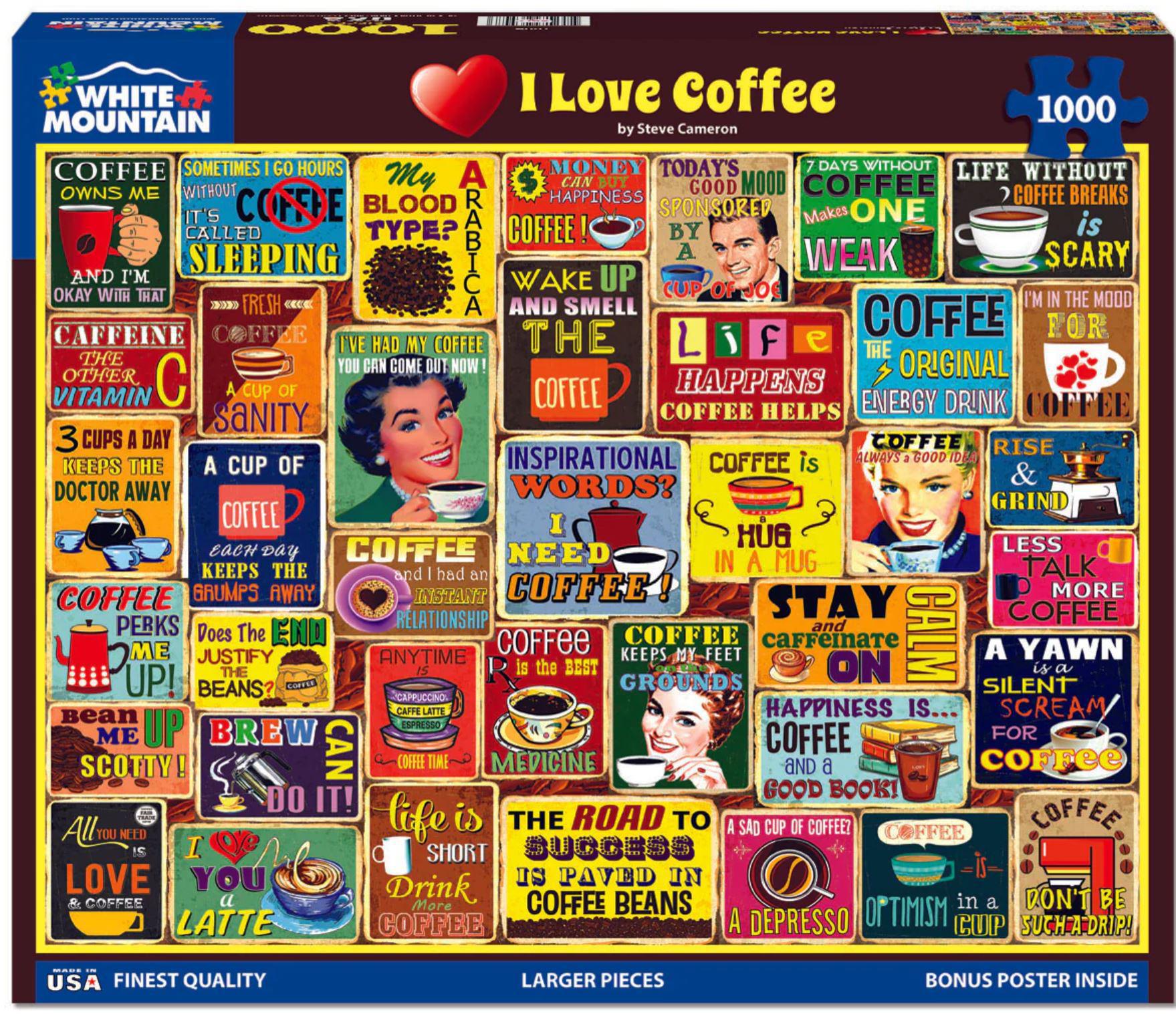 White Mountain Jigsaw Puzzle | I Love Coffee 1000 Piece