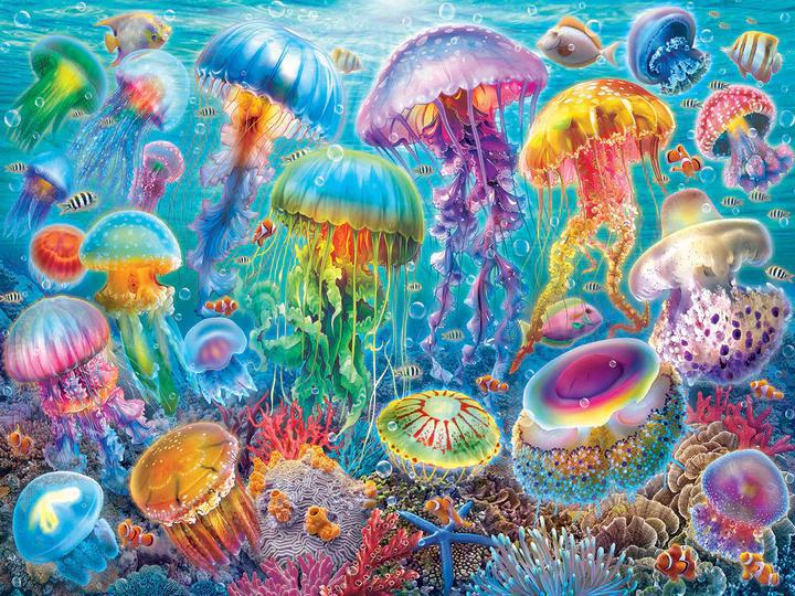 White Mountain Jigsaw Puzzle | Jellyfish 500 Piece White Mountain Jigsaw Puzzle | Jellyfish 500 Piece