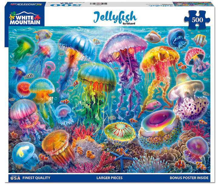 White Mountain Jigsaw Puzzle | Jellyfish 500 Piece White Mountain Jigsaw Puzzle | Jellyfish 500 Piece