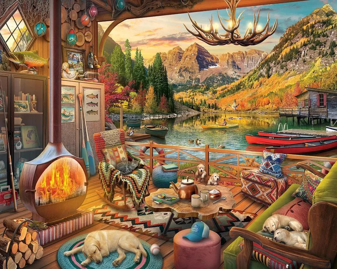 White Mountain Jigsaw Puzzle | Lake Bungalow White Mountain Jigsaw Puzzle | Lake Bungalow