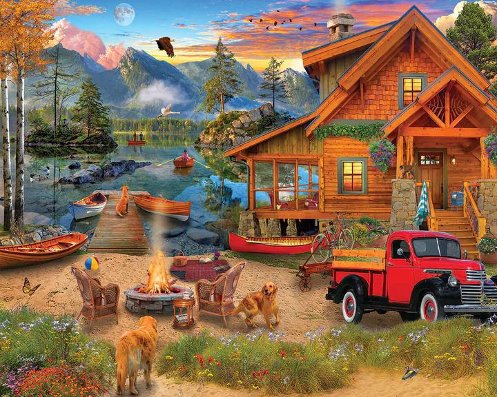 White Mountain Jigsaw Puzzle | Lake Retreat 1000 Piece White Mountain Jigsaw Puzzle | Lake Retreat 1000 Piece