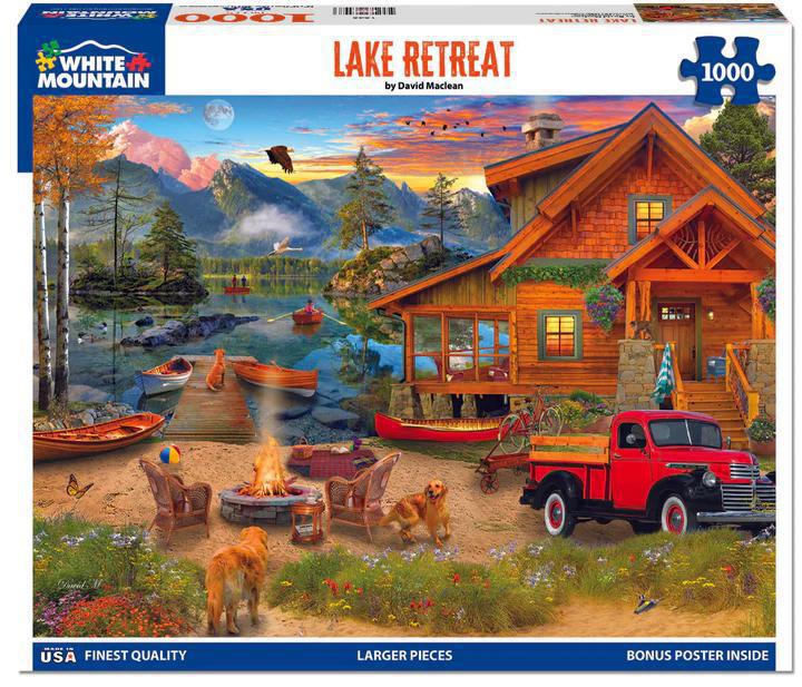 White Mountain Jigsaw Puzzle | Lake Retreat 1000 Piece White Mountain Jigsaw Puzzle | Lake Retreat 1000 Piece