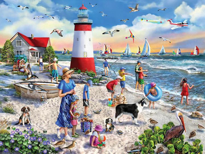 White Mountain Jigsaw Puzzle | Lighthouse Beach 500 Piece White Mountain Jigsaw Puzzle | Lighthouse Beach 500 Piece