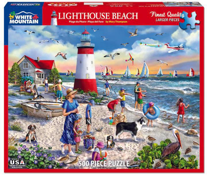 White Mountain Jigsaw Puzzle | Lighthouse Beach 500 Piece White Mountain Jigsaw Puzzle | Lighthouse Beach 500 Piece
