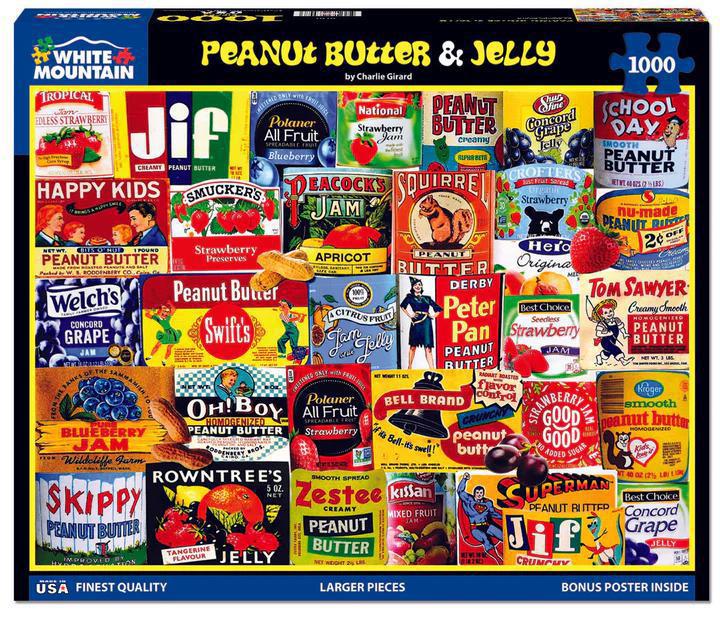 White Mountain Jigsaw Puzzle | Peanut Butter & Jelly 1000 Piece White Mountain Jigsaw Puzzle | Peanut Butter & Jelly 1000 Piece