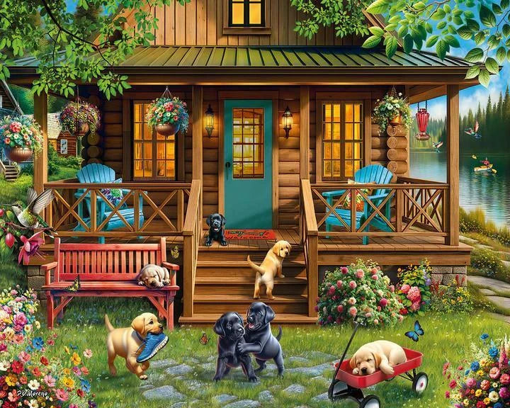 White Mountain  Jigsaw Puzzle | Porch Puppies White Mountain  Jigsaw Puzzle | Porch Puppies