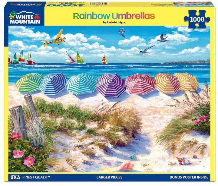 White Mountain  Jigsaw Puzzle | Rainbow Umbrellas White Mountain  Jigsaw Puzzle | Rainbow Umbrellas