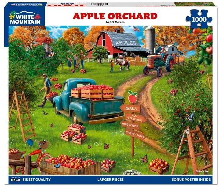 White Mountain Puzzle | Apple Orchard (2159pz) - 1000 Piece Jigsaw Puzzle White Mountain Puzzle | Apple Orchard (2159pz) - 1000 Piece Jigsaw Puzzle