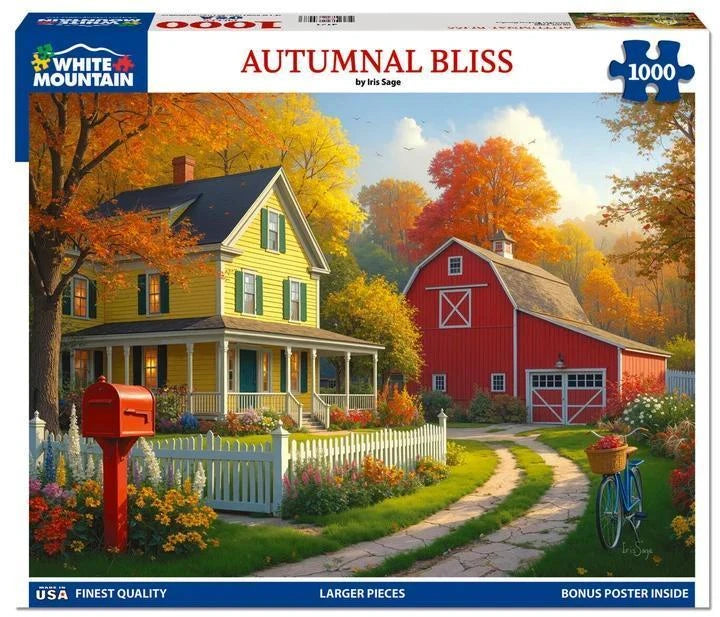 White Mountain Puzzle | Autumnal Bliss (2171pz) - 1000 Piece Jigsaw Puzzle White Mountain Puzzle | Autumnal Bliss (2171pz) - 1000 Piece Jigsaw Puzzle