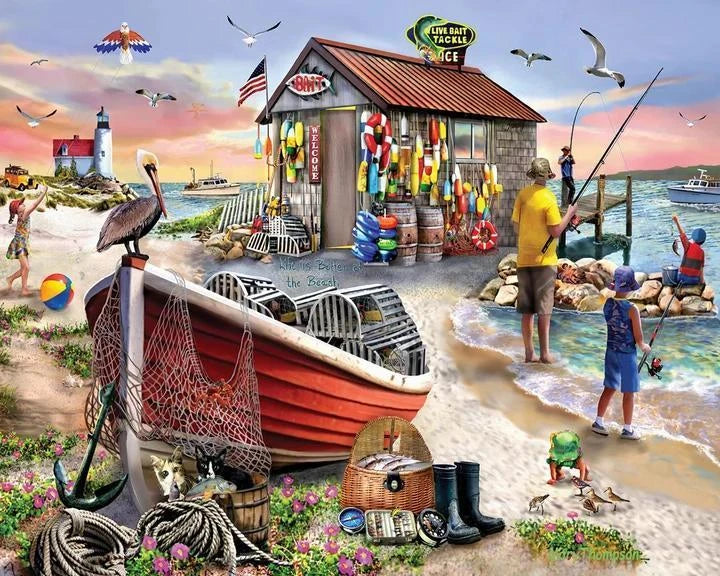 White Mountain Puzzle | Bait Shack Seek & Find (2238pz) - 1000 Piece Jigsaw Puzzle White Mountain Puzzle | Bait Shack Seek & Find (2238pz) - 1000 Piece Jigsaw Puzzle