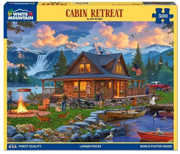White Mountain Puzzle | Cabin Retreat (2166pz) - 500 Piece Jigsaw Puzzle White Mountain Puzzle | Cabin Retreat (2166pz) - 500 Piece Jigsaw Puzzle