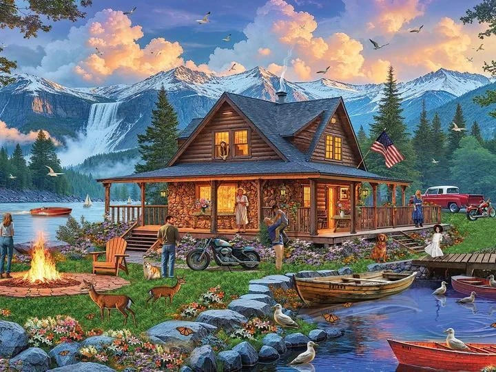 White Mountain Puzzle | Cabin Retreat (2166pz) - 500 Piece Jigsaw Puzzle White Mountain Puzzle | Cabin Retreat (2166pz) - 500 Piece Jigsaw Puzzle