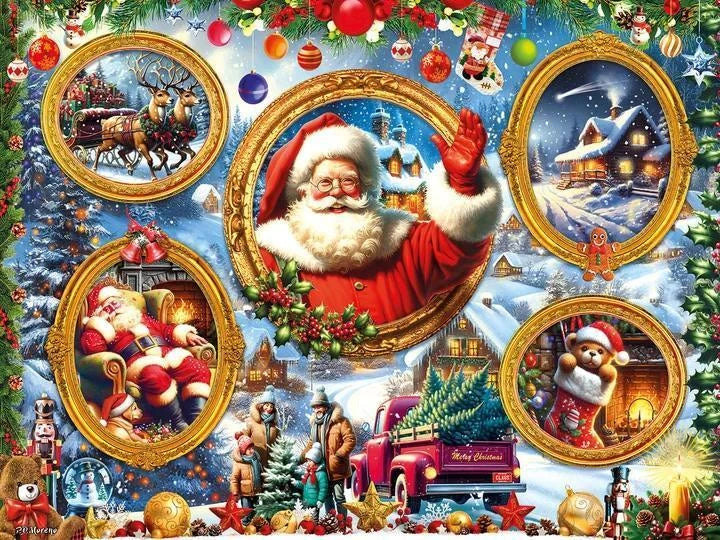 White Mountain Puzzle | Christmas Frames (2146pz) 500 Piece Puzzle White Mountain Puzzle | Christmas Frames (2146pz) 500 Piece Puzzle
