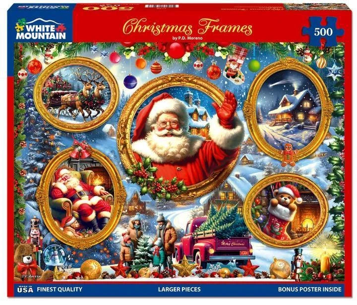 White Mountain Puzzle | Christmas Frames (2146pz) 500 Piece Puzzle White Mountain Puzzle | Christmas Frames (2146pz) 500 Piece Puzzle