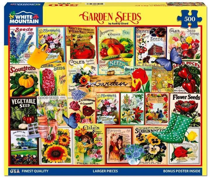 White Mountain Puzzle | Garden Seeds (2241pz) - 500 Piece Jigsaw Puzzle White Mountain Puzzle | Garden Seeds (2241pz) - 500 Piece Jigsaw Puzzle