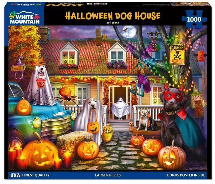 White Mountain Puzzle | Halloween Dog House (2063pz) - 1000 Piece Jigsaw Puzzle White Mountain Puzzle | Halloween Dog House (2063pz) - 1000 Piece Jigsaw Puzzle