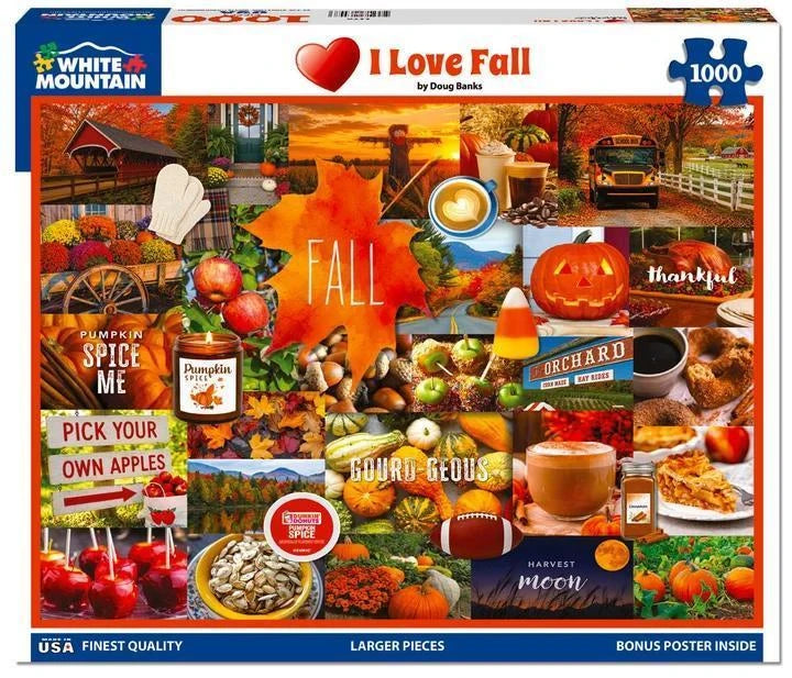White Mountain Puzzle | I Love Fall (2278pz) - 1000 Piece Jigsaw Puzzle White Mountain Puzzle | I Love Fall (2278pz) - 1000 Piece Jigsaw Puzzle