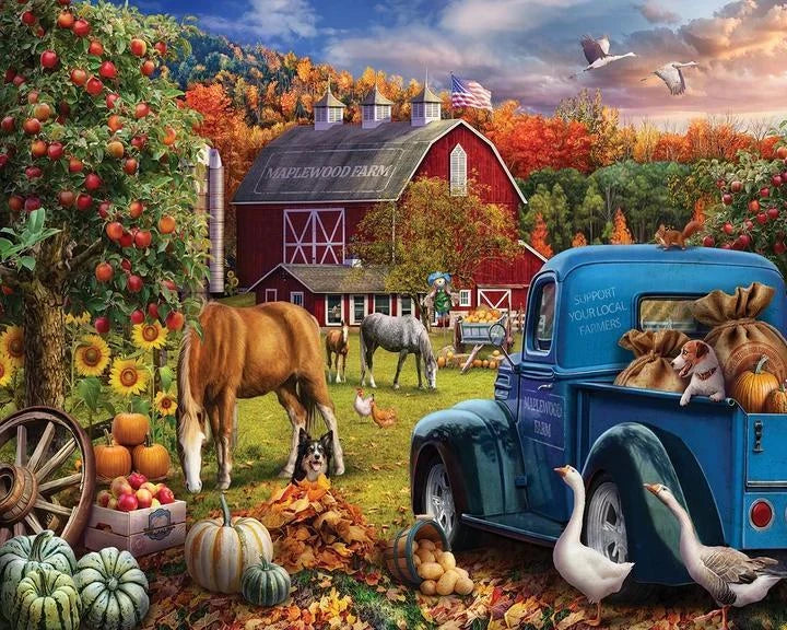 White Mountain Puzzle | Maplewood Farm in Fall (2193pz) - 1000 Piece Jigsaw Puzzle White Mountain Puzzle | Maplewood Farm in Fall (2193pz) - 1000 Piece Jigsaw Puzzle
