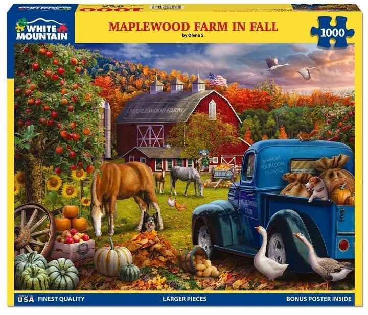 White Mountain Puzzle | Maplewood Farm in Fall (2193pz) - 1000 Piece Jigsaw Puzzle White Mountain Puzzle | Maplewood Farm in Fall (2193pz) - 1000 Piece Jigsaw Puzzle
