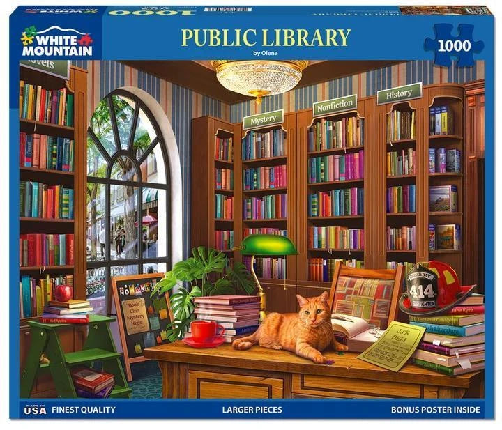 White Mountain Puzzle | Public Library (2154pz) - 1000 Piece Jigsaw Puzzle White Mountain Puzzle | Public Library (2154pz) - 1000 Piece Jigsaw Puzzle