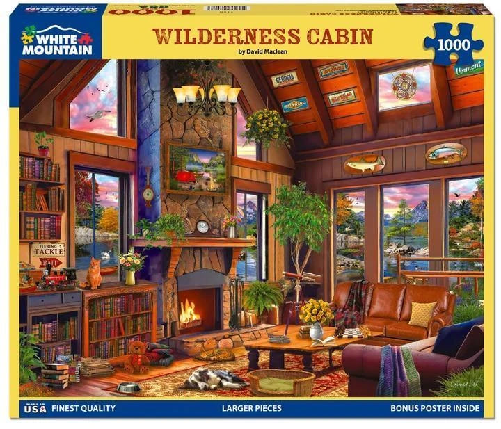 White Mountain Puzzle | Wilderness Cabin (2134pz) - 1000 Piece Jigsaw Puzzle White Mountain Puzzle | Wilderness Cabin (2134pz) - 1000 Piece Jigsaw Puzzle