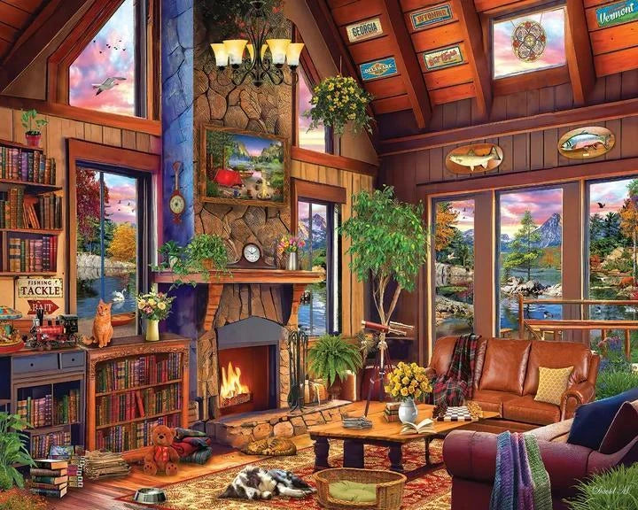 White Mountain Puzzle | Wilderness Cabin (2134pz) - 1000 Piece Jigsaw Puzzle White Mountain Puzzle | Wilderness Cabin (2134pz) - 1000 Piece Jigsaw Puzzle
