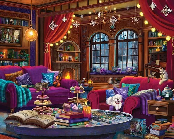 White Mountain Puzzle | Winter Book Haven (2187pz) - 1000 Piece Jigsaw Puzzle White Mountain Puzzle | Winter Book Haven (2187pz) - 1000 Piece Jigsaw Puzzle