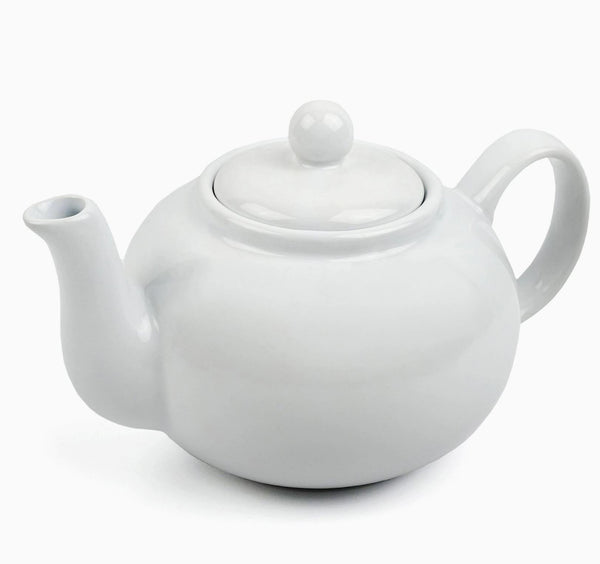 Stoneware Tea Pot 42 oz. White Stoneware Tea Pot 42 oz.