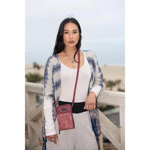 Liz Soto Handbag | Gina Compact Crossbody Bag Wine
